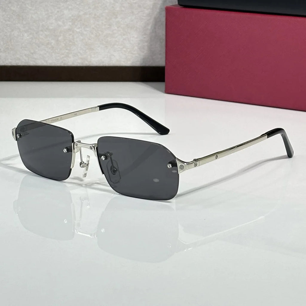 Luxury Fashion Designer Polygonal Frameless Sunglasses, Comfortable Light Metal Frame, High-quality Glasses with UV400 Lenses