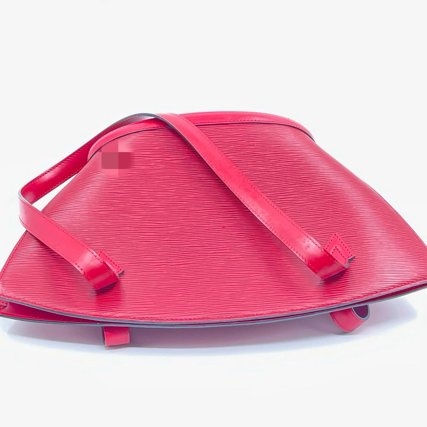 Luxury Second-hand Fashion Genuine Leather Red Ladies Shoulder Bag, Classic Water Ripple Design Shoulder Bag