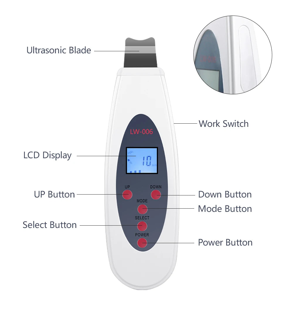Ultrasonic Skin Scrubber - Professional Deep Pore Cleansing & Lifting Tool Scrubs Treatments Tidesmit