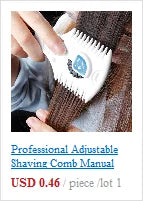 Hand holding a white adjustable manual hair cutting comb to trim brown hair for grooming and scalp massage relief.