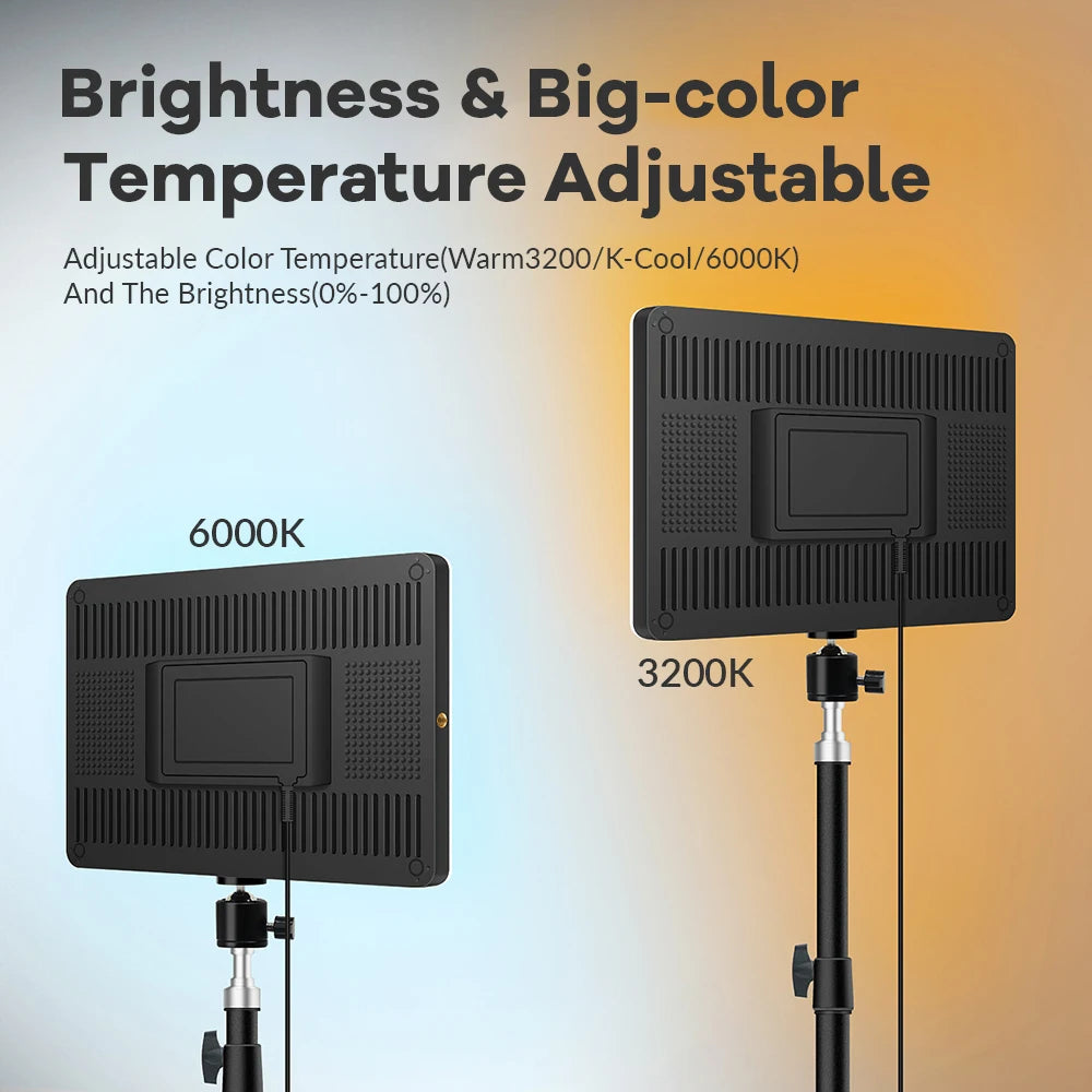 LED Video Light Panel for Content Creation - Adjustable Color Temp Tidesmit