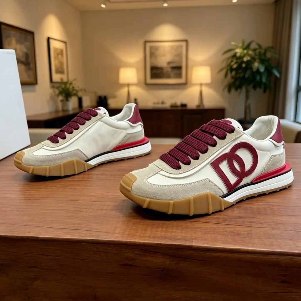 Wholesale Luxury Chunky Sneakers Men White PU Suede Low Top Sneakers Unisex Cotton Lining Casual Shoes