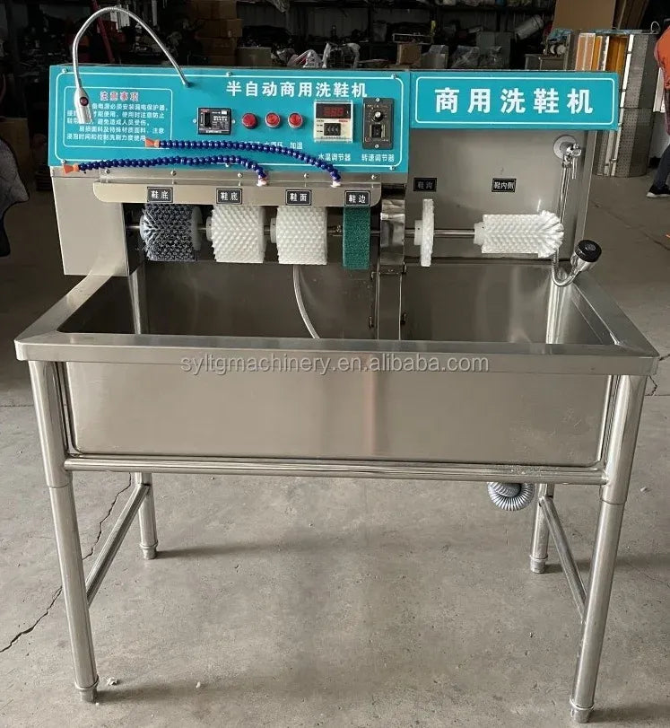 Commercial Shoe Washing Machine with Active Brush Rollers