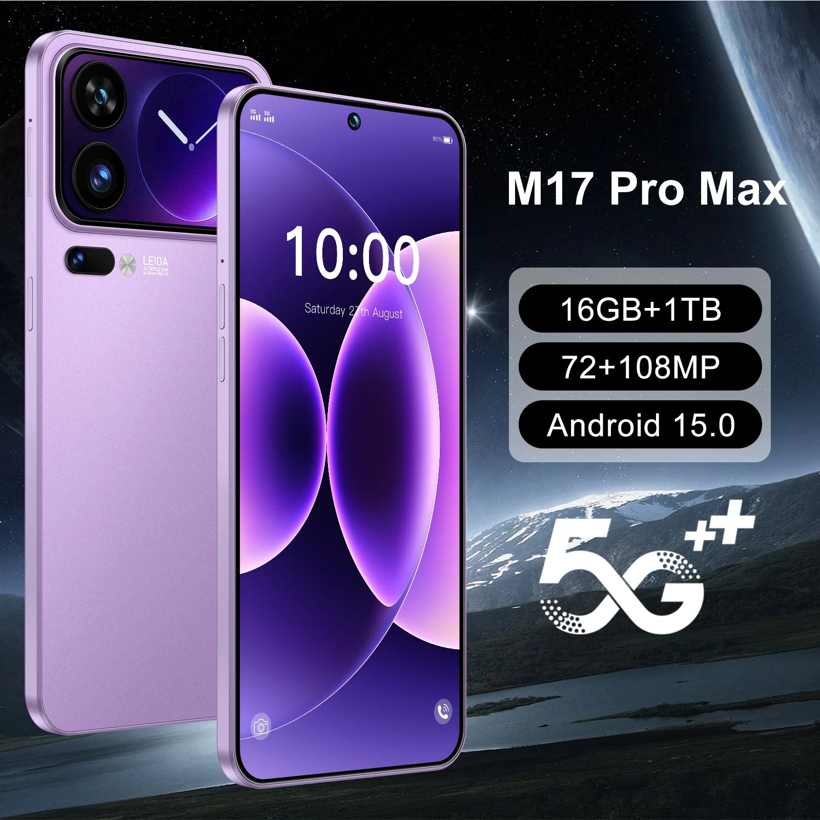 Tidesmit 7.3-inch 5G Smartphone, 16GB RAM, 1TB Storage - Unlocked Tidesmit