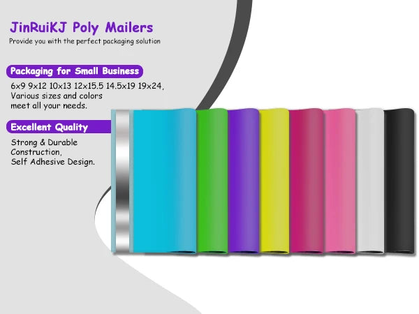 100 Pack Purple 10x13 Inch Waterproof Poly Mailers 2 Mil Eco-Friendly Strong Adhesive for Clothing Small Business Shipping