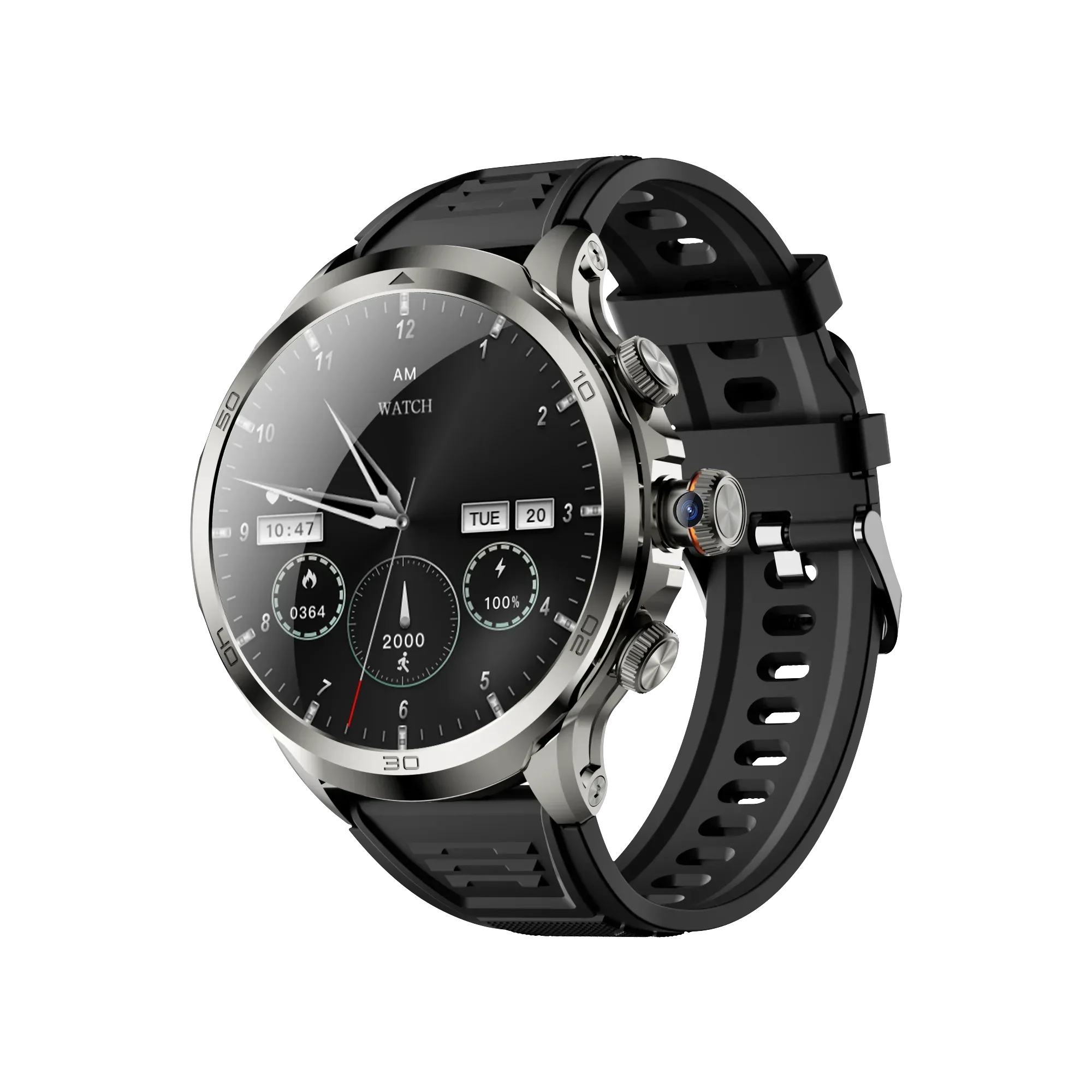 H19 Smart Watch 4G Android 1100Mah Battery 466*466 Display Amoled Heart Rate 1.95 Inch Screen GPS WIFI Smartwatch Men SimCard - Tidesmit