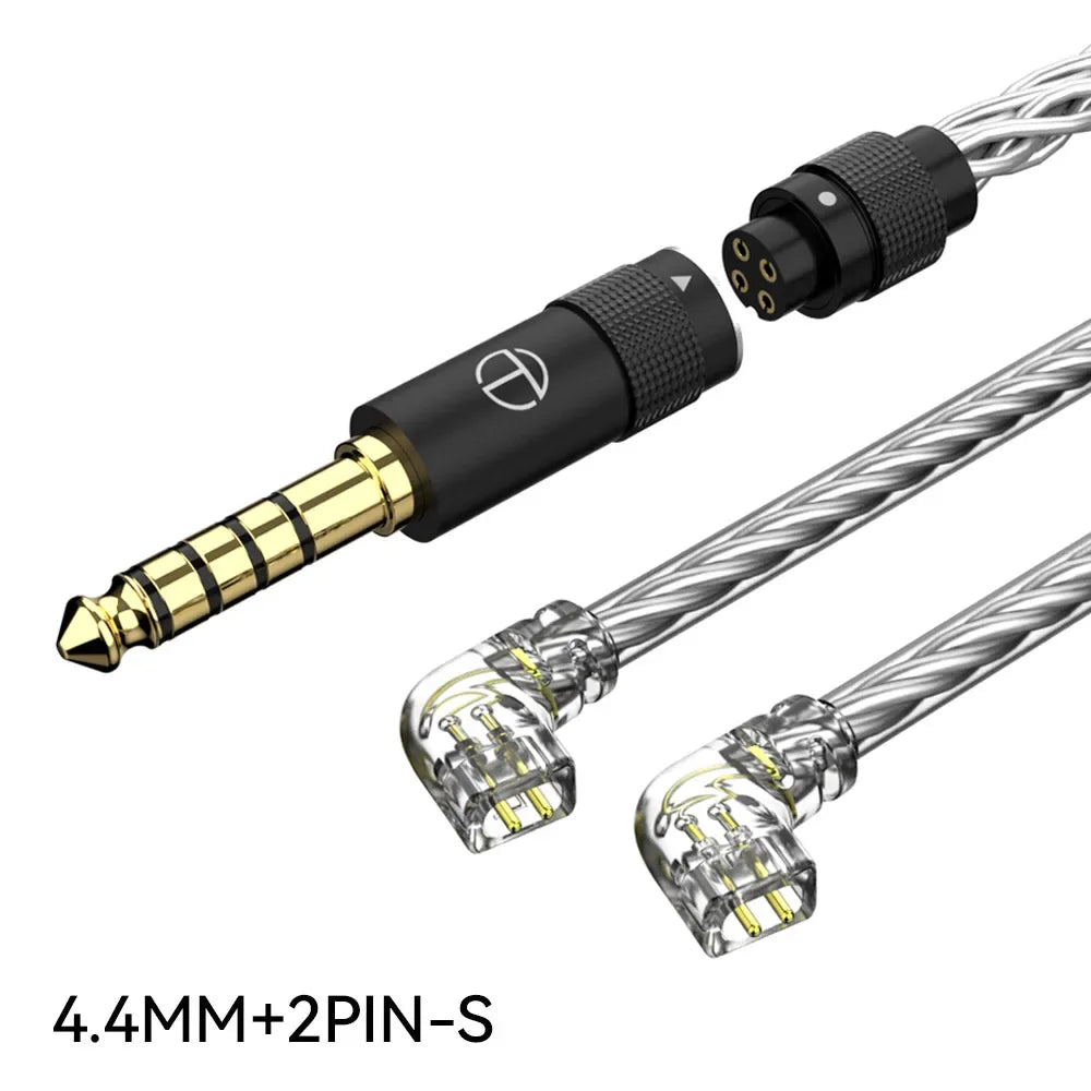 Tidesmit 8-Core OFC Silver Plated HiFi Upgrade Cable for IEMs 4.4 2PINS(QDC) Tidesmit