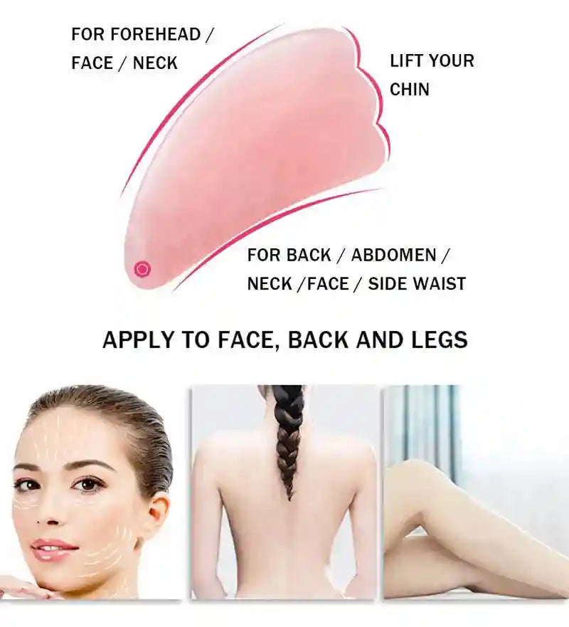 Rose Quartz Face Roller and Gua Sha Set - Premium Facial Massage Tool Massage Roller Tidesmit