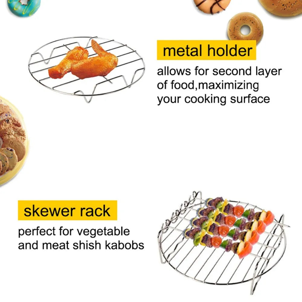7 Inch / 8 Inch Air Fryer Accessories for Gowise Phillips Cozyna and Secura Fit all Airfryer 3.73.7 4.2 5.3 5.8QT baking pan