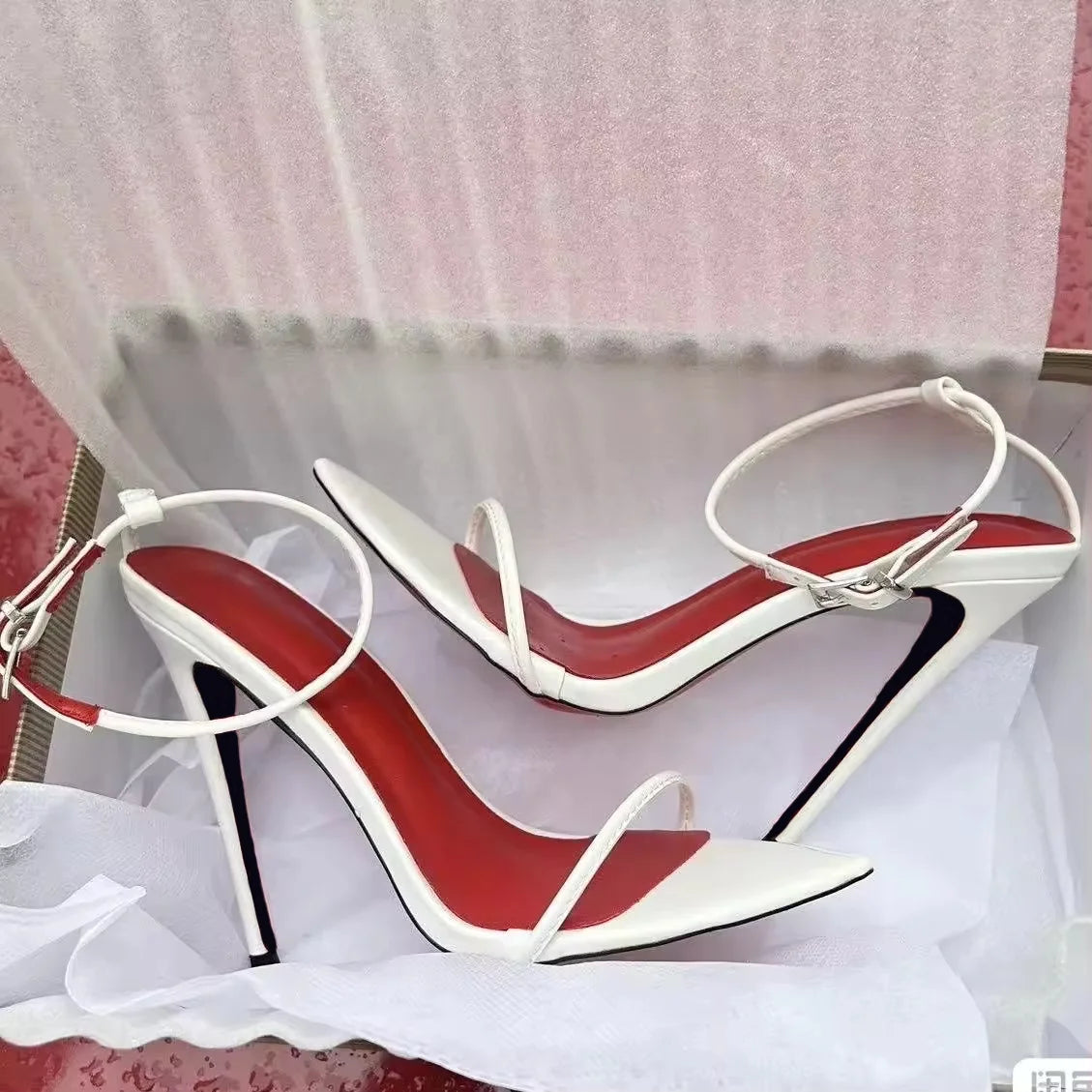 10CM 12CM New Fashion Designer Red Insole Bottom Talons Pour Dames Sexy Stiletto Thin Trendy Shoes High Sandal Heels for Women