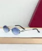 Luxury Designer Sunglasses for Men and Women Frameless Gold Titanium Metal Frame with UV400 Protection Fashionable Brand Case
