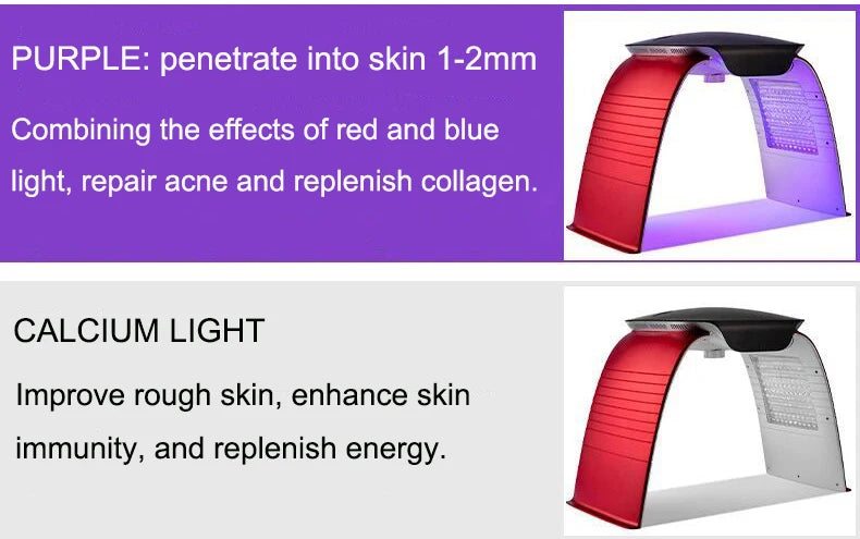 PDT Hot Cold Spray Colorful Photon Oxygen Injection Moisturizing LED Mask Skin Rejuvenation Beauty Device Oxygen Facial Machine