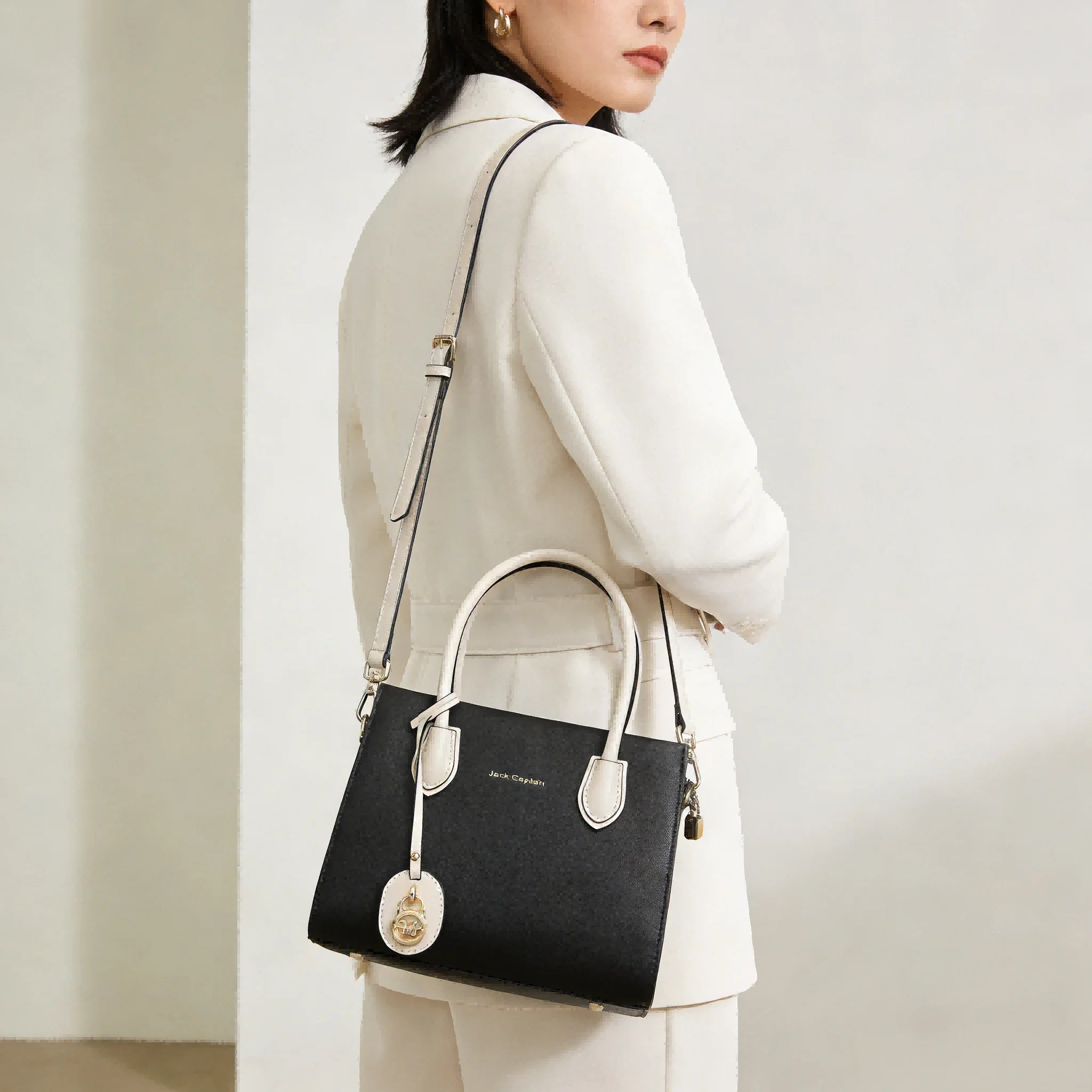 JACK CAPTAIN Trend Luxury Genuine Leather Waterproof Women's Casual Tote Solid Polyester Lining Trending Designer Shoulder Bags