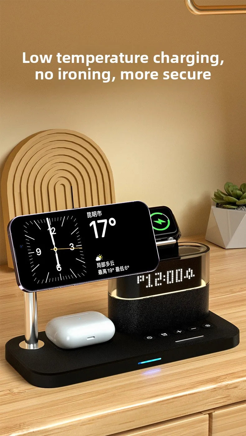 Three-In-One Wireless Charger with Magnetic Feature 15W USB Input for Apple Mobile Phones Headphones Watches Tidesmit