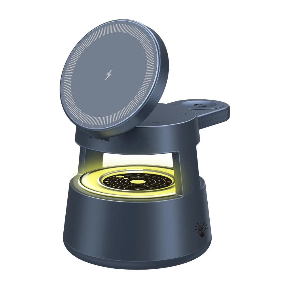 Wireless Charger Multifunctional 3 in 1 Wireless Charger Station with Night Light for Mobile Phones Headphones Watches Tidesmit