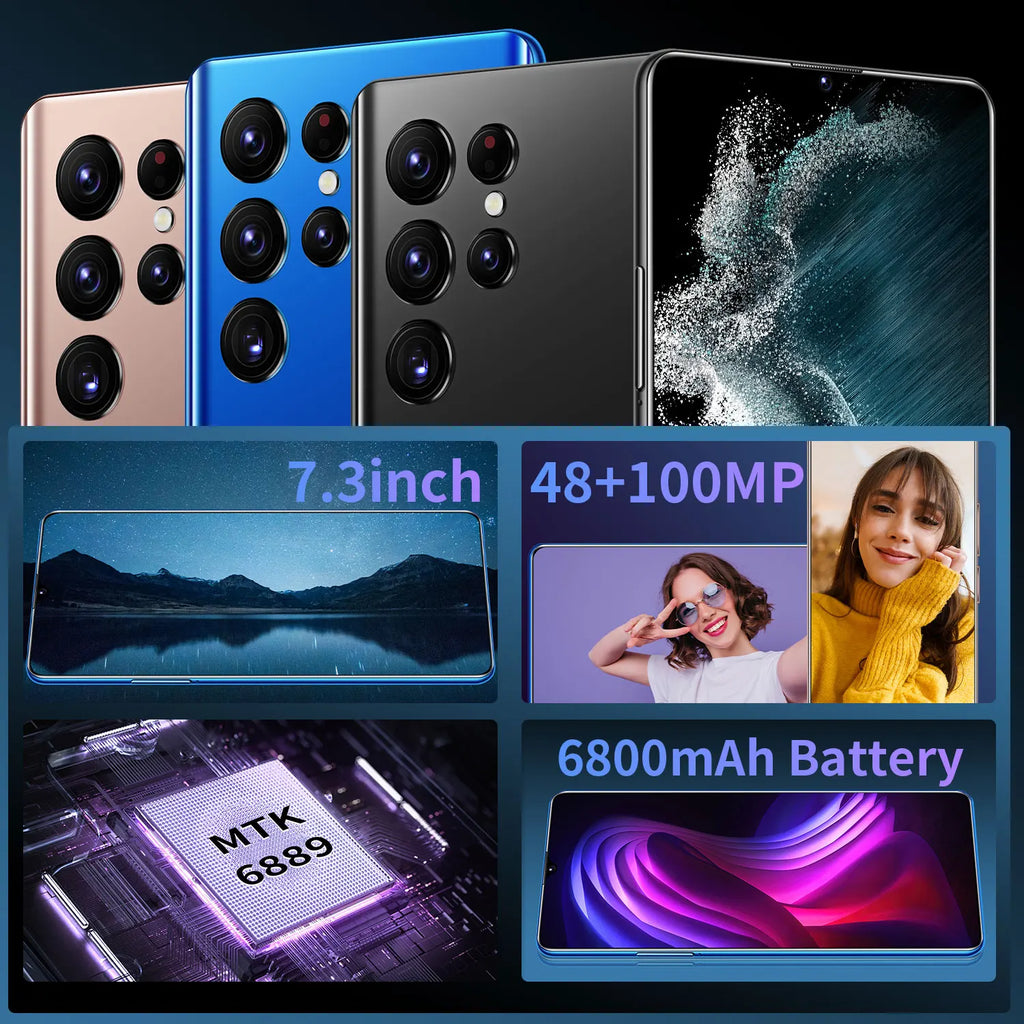 Hot Selling S23 ULTRA Original 16GB+1TB 7.3 Inch Full Display Android 14 Mobile Cell Smart Phone - Tidesmit