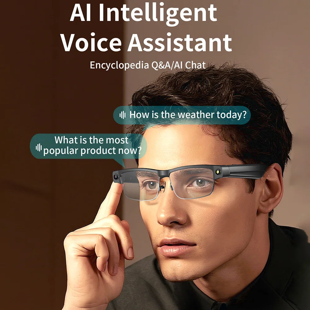 SENBONO Smart Glasses Translator L802 Recognition 8MP Video/Audio Recording Smartglasses with Camera Wifi AI Translation Tidesmit