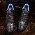 Luxury Handmade Crocodile Leather Shoes Anti-slip Trending Sneakers for Men Breathable Cushioning Walking Style Shoes