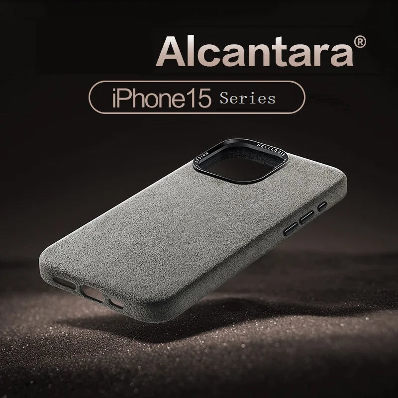 Italian Luxury Alcantara Leather Magnetic Mobile Phone Case Cover iPhone 15 Pro Max Waterproof Simple Design Custom Logo Boxed Tidesmit