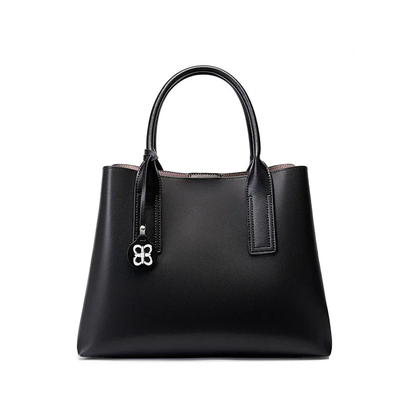 Women's 2026 New Large Capacity Genuine Leather Crossbody/Shoulder Handbag Removable Strap Zipper Closure Luxury Elegant Fashion
