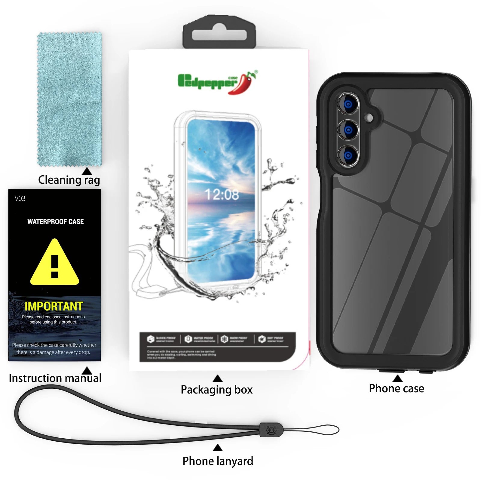 Shockproof Waterproof 360 Full Body Screen Protector protection Mobile Phone case for iphone 15 Plus 14 13 12 11 Pro Max Cover Tidesmit