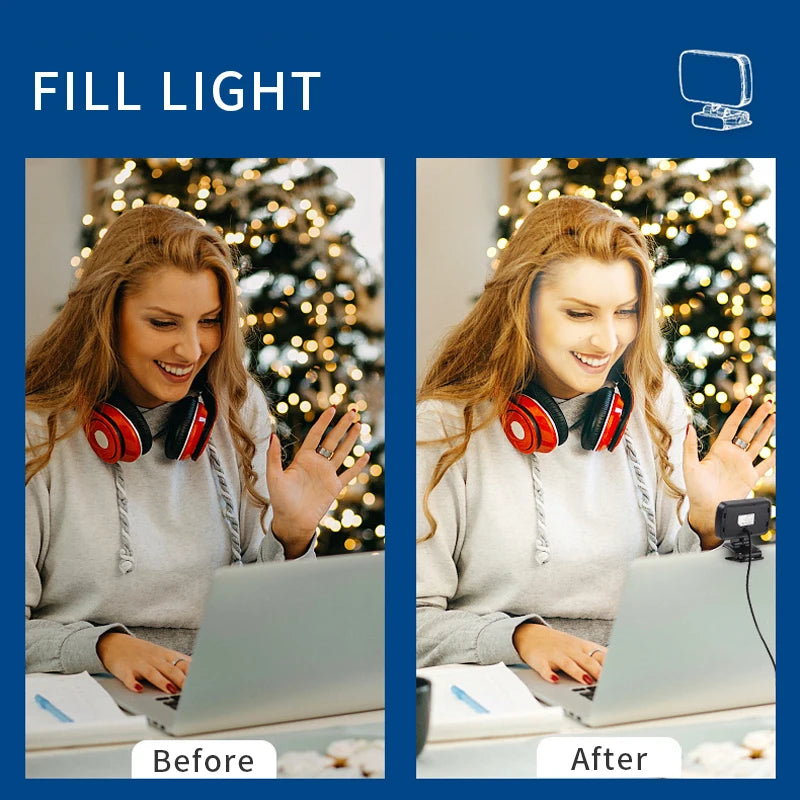 Video Conference Ring Light with Clip - Adjustable LED Lighting Tidesmit