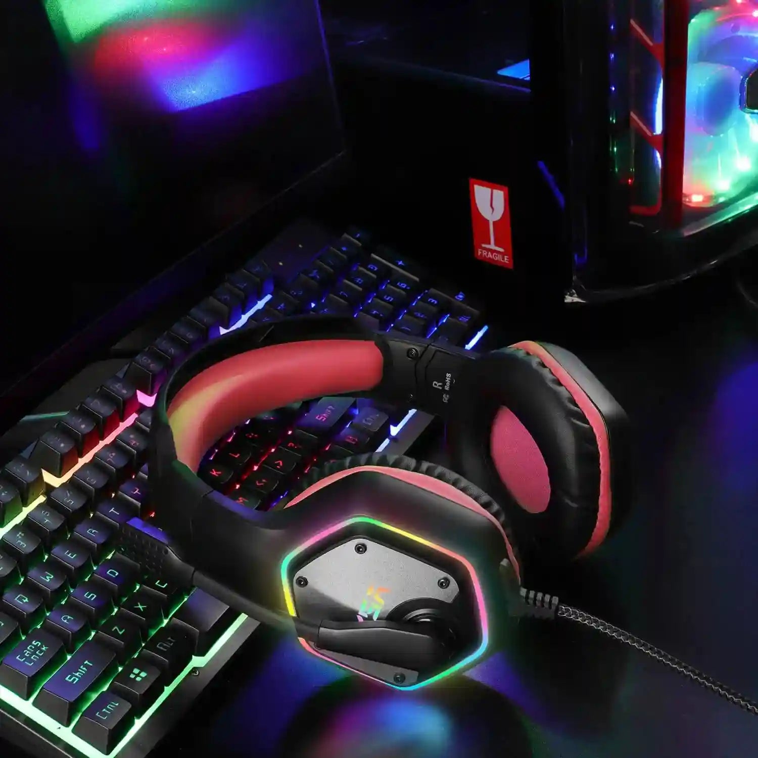 Wireless Gaming Headset with Mic - 7.1 Surround Sound for PC and PS5 Tidesmit