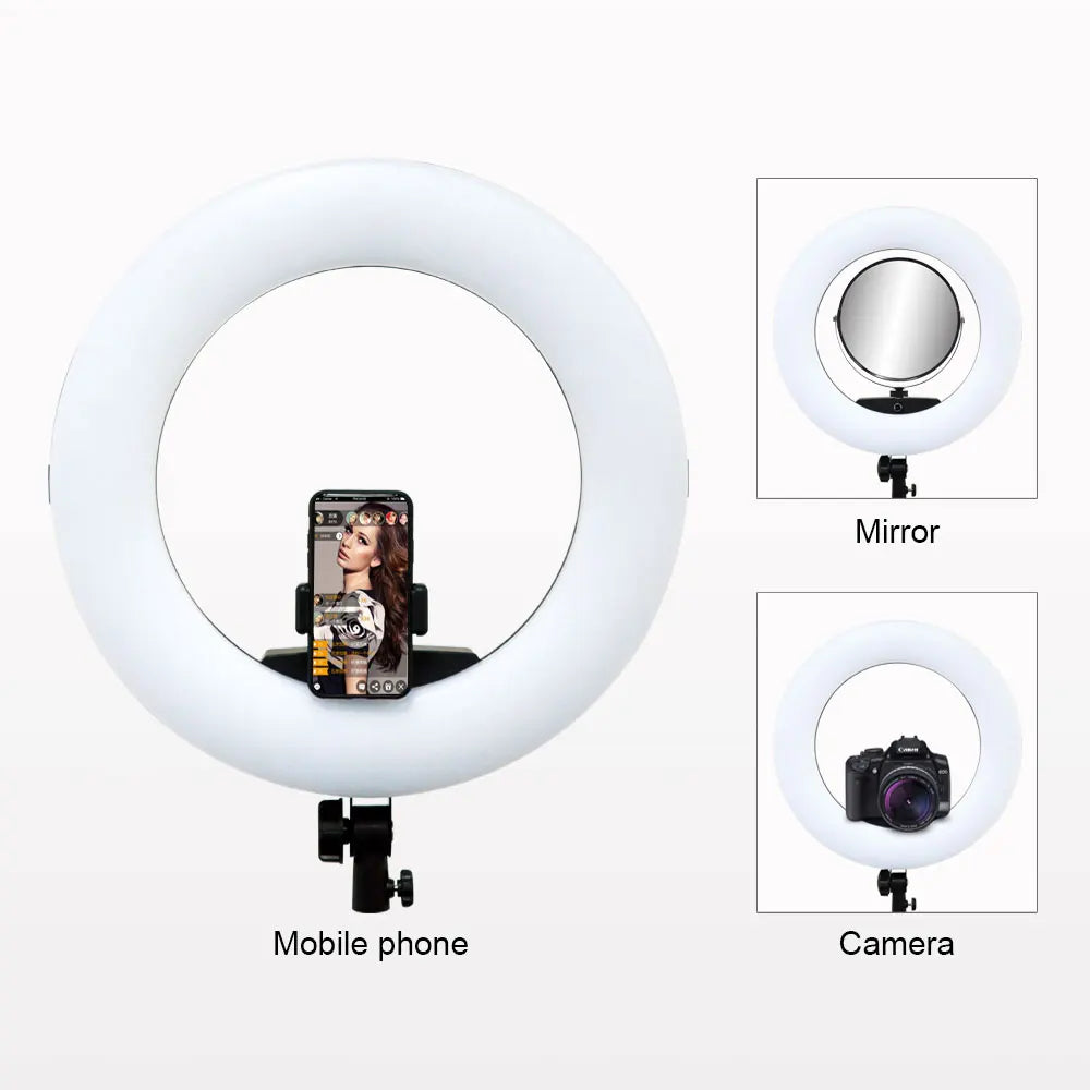 18-Inch Ring Light With Tripod Stand - Dimmable LED Studio Kit Tidesmit