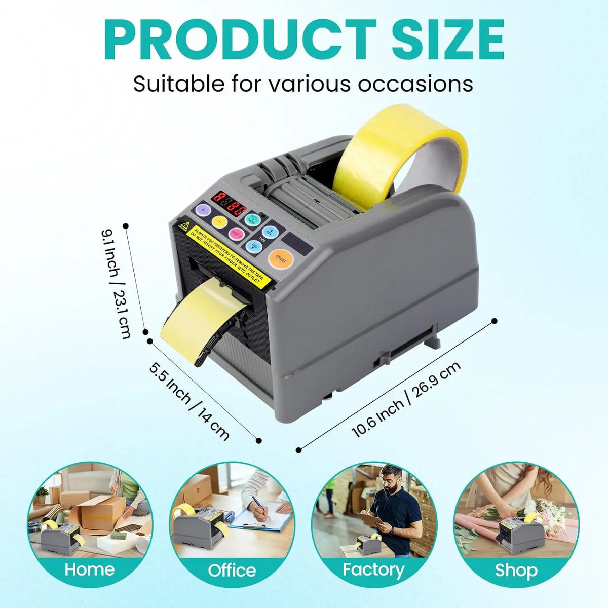 Wholesale ZCUT-9 Automatic Tape Dispensers Packing Non Adhesive Electrical Tape Cutter Machine Ribbon Dispenser