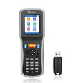 Eyoyo 1D wireless barcode scanner with built-in screen and scan buttons, handheld design
