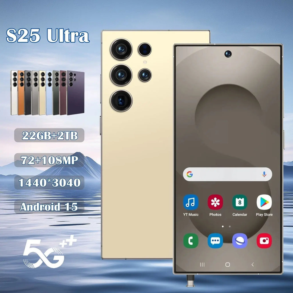 New S25 Ultra 22GB+2TB Smartphones 5G Dual SIM Cellphone Mobile Phone Big Screen Global 5G Android 15 S25 Ultra Smartphone - Tidesmit