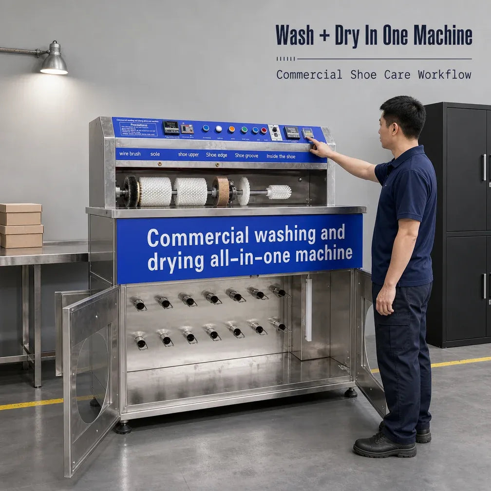 Commercial Shoe Washing Machine and Semi-Automatic Dryer System