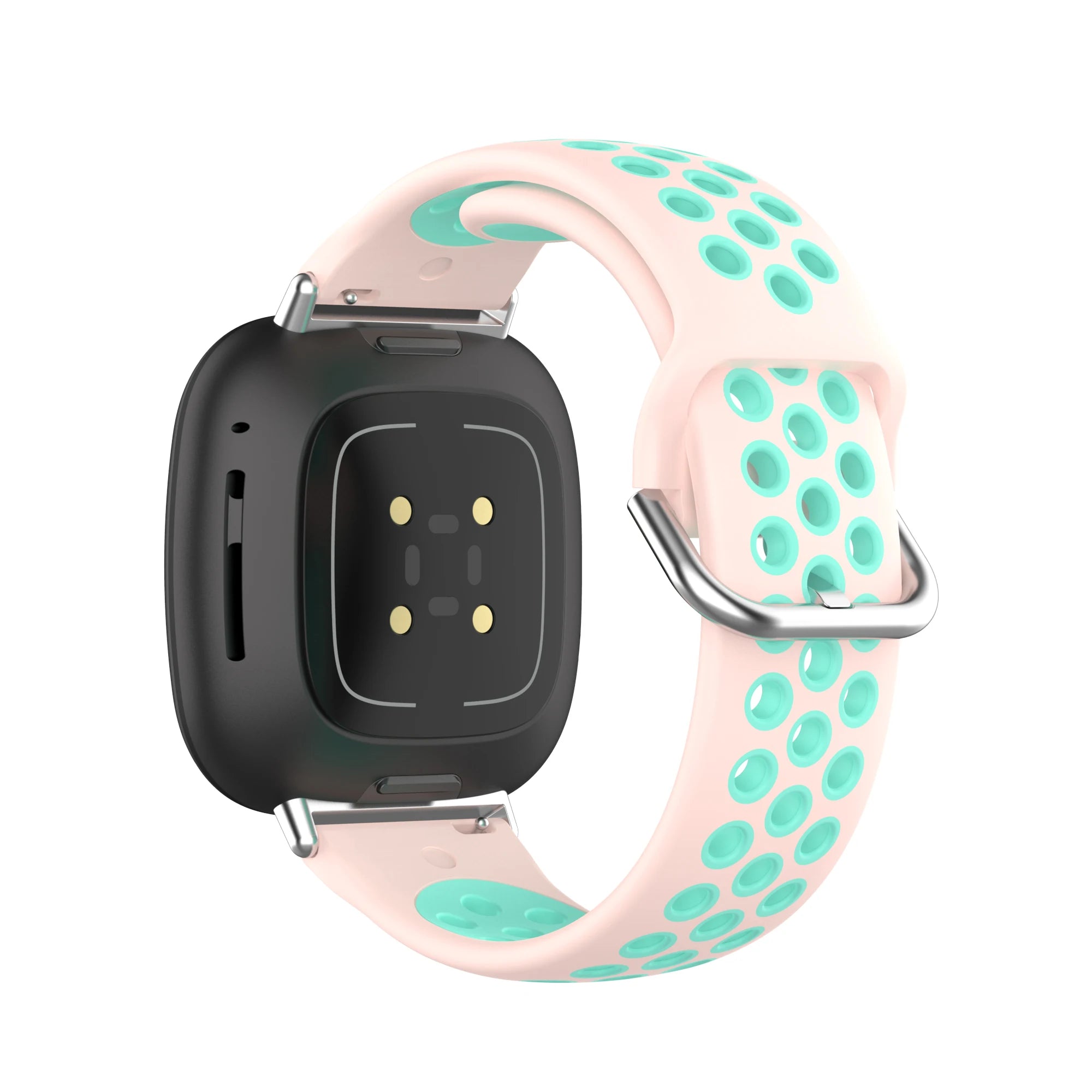 Colorful soft silicone sport wristband for Fitbit Versa 3 and Sense smartwatches in a comfortable strap design.