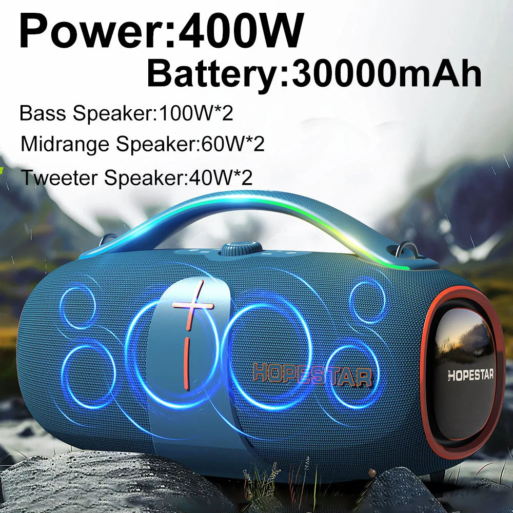 Factory HOPESTAR A85 Outdoor High Power 400W Wireless Blue Tooth Speaker Portable Waterproof IPX6 TWS Party Karaoke RGB AUX My Store