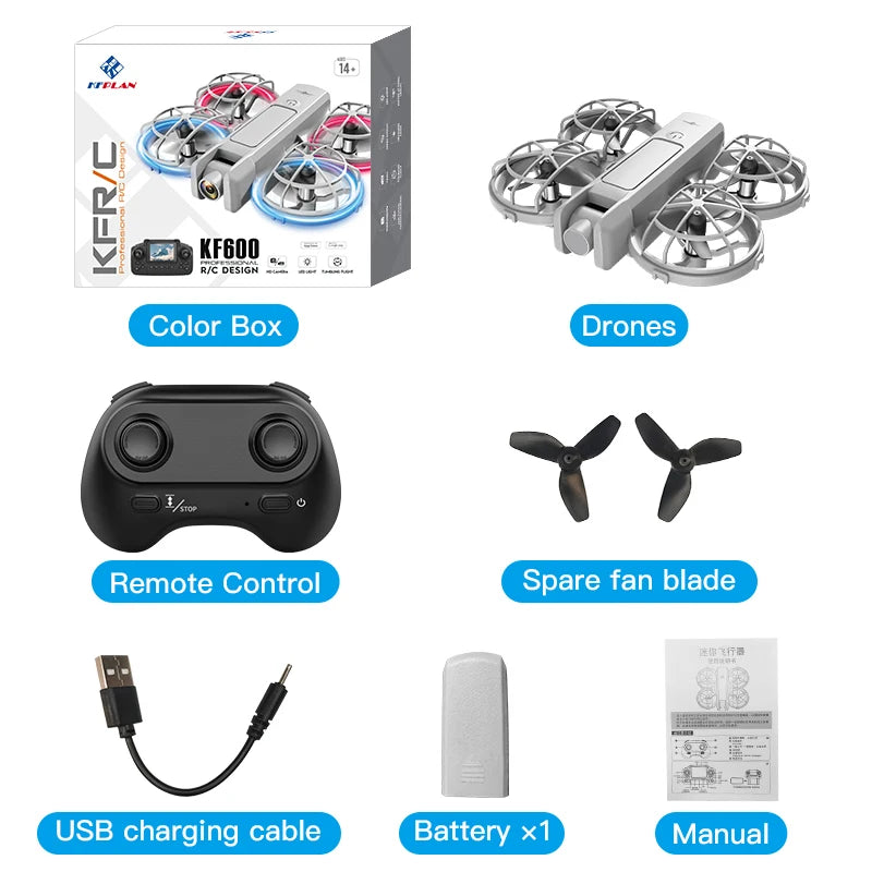 Hot Selling KF600 Mini Drone Camera Real-Time Transmission Screen Control Obstacle Avoidance for Aerial Photography Quadcopter Tidesmit