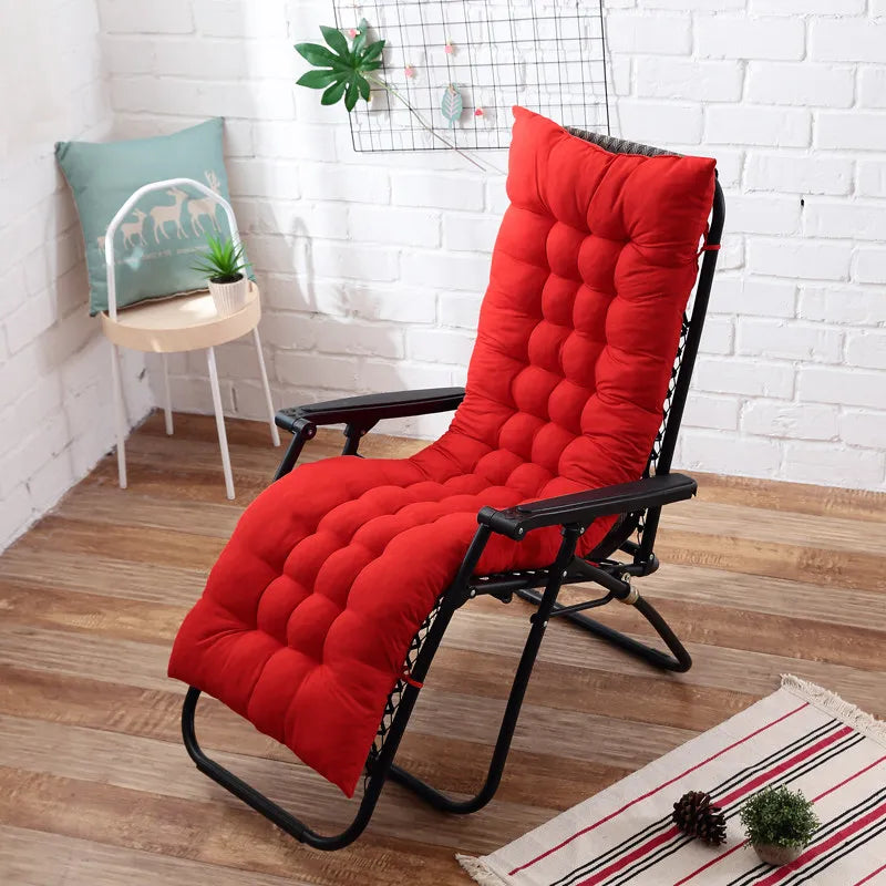 Solid Color Cushion Recliner Chair Cushion Thick Seat Cushion Rattan Chair Sofa Long Cushion Garden Chair Cushion Tatami Mat