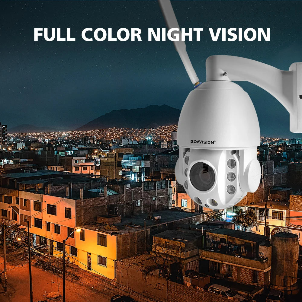 5MP WiFi/4G/POE PTZ IP Camera AI AUTO Tracking 30X Two Way Audio Colorful Night Vision IR 80m Security  CCTV Camera P2P CamHi