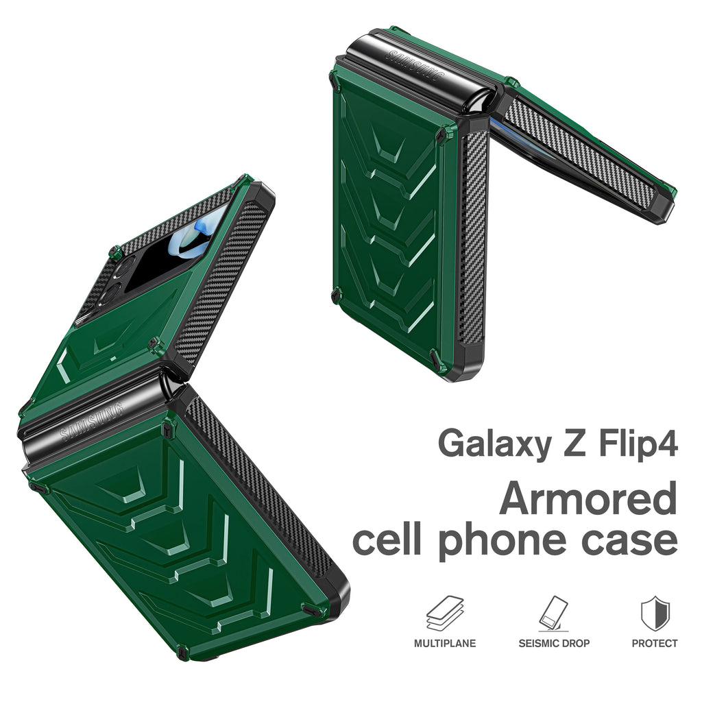 Galaxy Z Flip 4 SM F721 Luxury 5G Screen Protector TPU Case Cover 6.7 Inch Mobile Phone Shockproof Black PC Protector Tidesmit