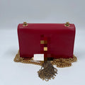 Luxury High-End Pre-Owned Designer Handbags Wholesale, Genuine Leather Red Square Shoulder Bag, Fashion Statement Piece