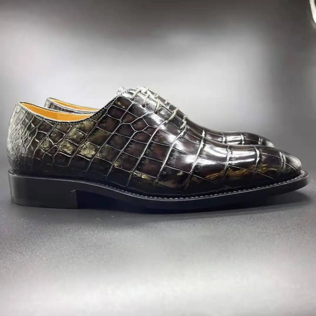 Goodyear Crocodile Skin Luxury Tuxedo Shoes for Men Genuine Alligator Leather Business Formal Shoes Men Trendy Office Shoes