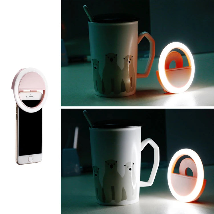 Clip on 36 Led 3 Dimmable Modes Rechargeable Mini LED Custom Camera Lights Selfie Light Phone Ring Light Selfie Tidesmit