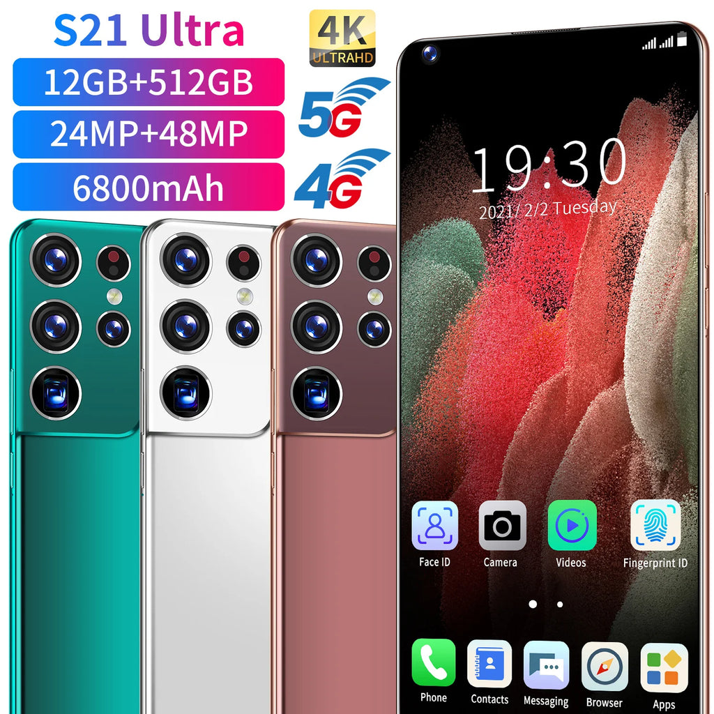 Hot Selling S25 ULTRA 12GB+512GB 6.7 Inch Phone Original Full Display Android 14.0 Mobile Cell Smart Phone - Tidesmit