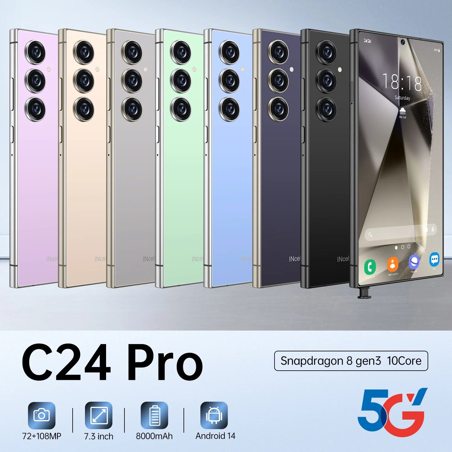 2025 Brand New S25 Ultra C24 I16 Pro Max 16GB+1TB 5G Smart Phone 7.3-Inch 48MP+108MP Android 5G Gaming Smartphone - Tidesmit
