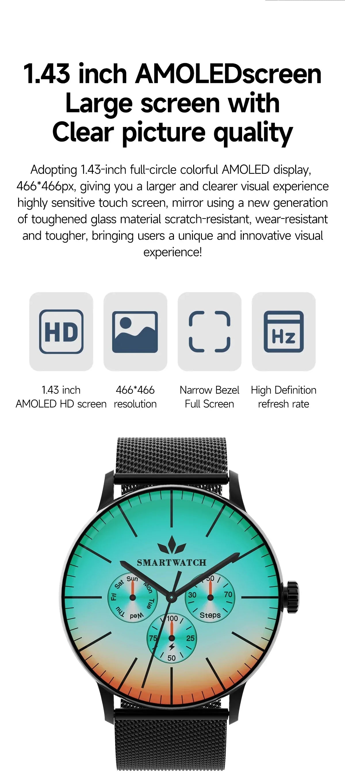 Quality Smart Watch H550 Support Customization, Call Heart Rate Sleep Monitoring Blood Oxygen Measuring Fitness Tracker - Tidesmit