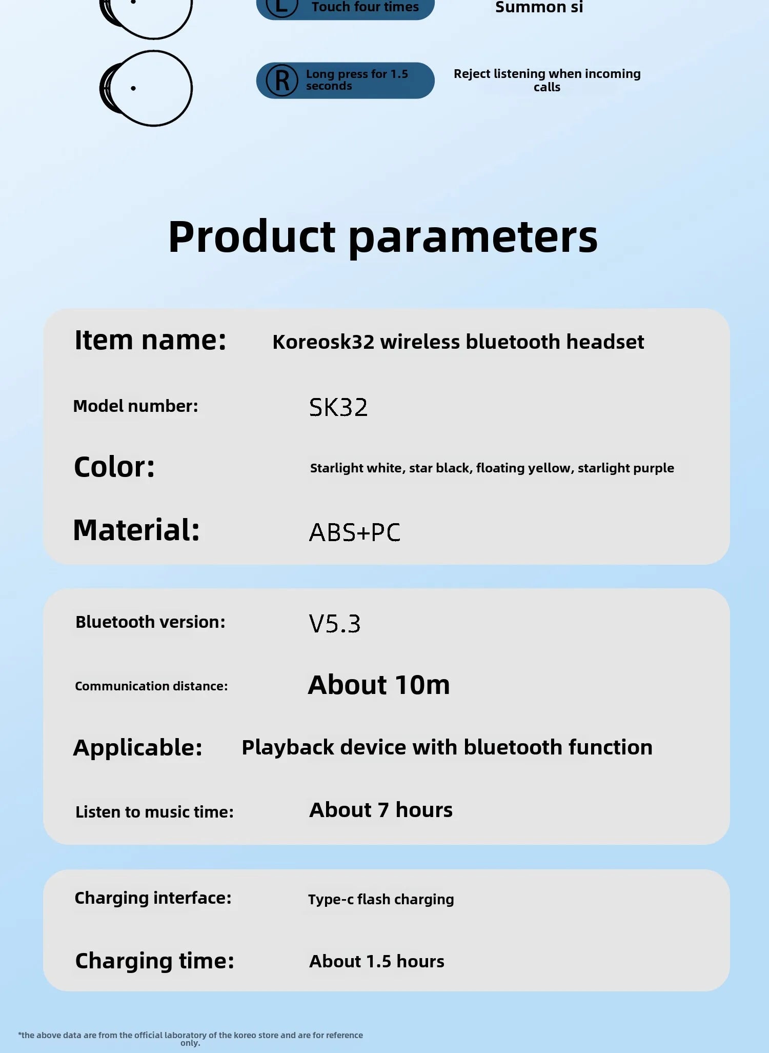 Mini Wireless for Bluetooth Earbuds Long Battery Life Noise Cancelling LED for Sleep/Work In-Ear Tidesmit
