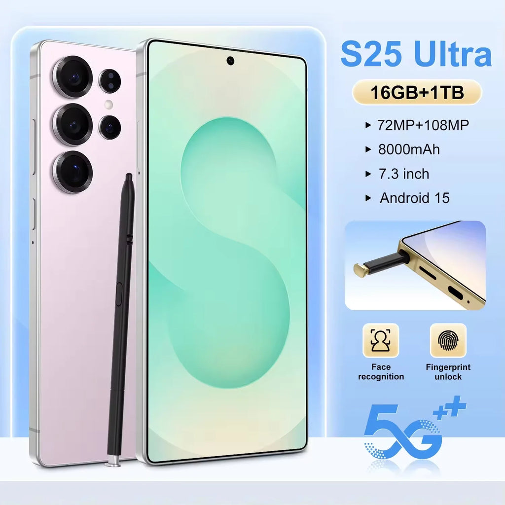 Value Deal S25 Smart Phone Original 7.3-inch Large Screen 16+1TB Storage Cross-border - Tidesmit