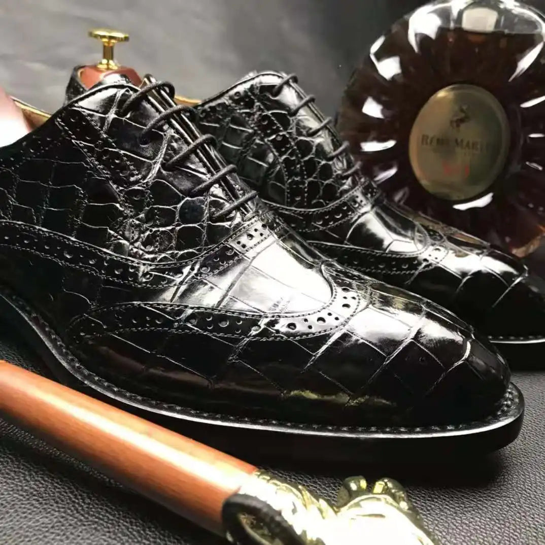 Hot Sell Classic Design Shoes for Men Pure Crocodile Leather Men Dress Shoes Sapatos Para Hombre Alligator Luxury Men Shoes
