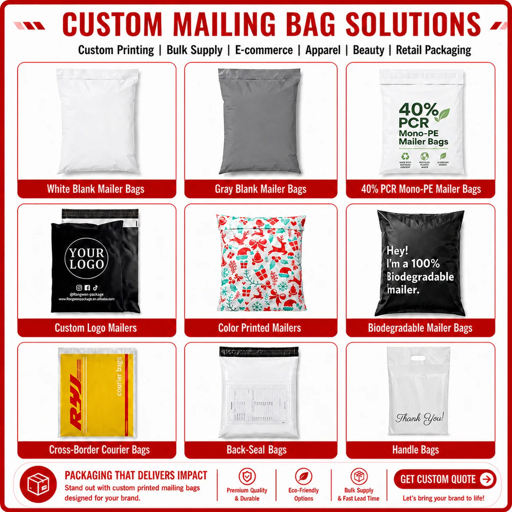 Manufacturer Wholesale Custom High Strength Poly Mailers Waterproof Mailing Envelopes for Long Haul Shipping