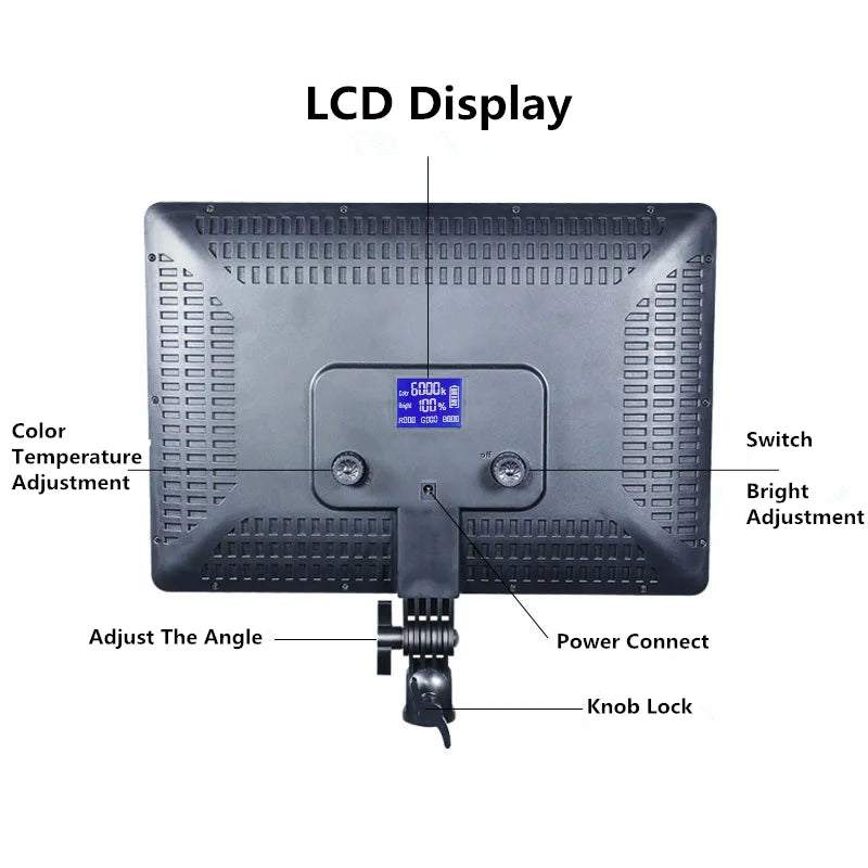 LED Video Light Panel for Content Creation - Adjustable Color Temp Tidesmit