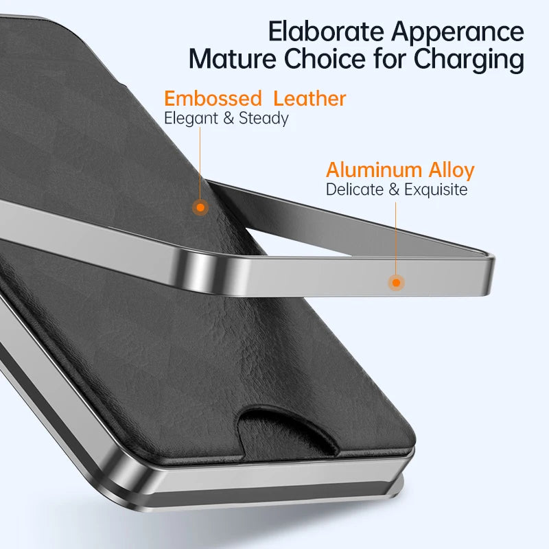 Power bank charger-[Stock]Portable Wireless Magnetic Mobile Power Bank 5000 Mah Ultra Slim Phone 5000Mah Charger Power Bank With Stand and Card Bag Tidesmit